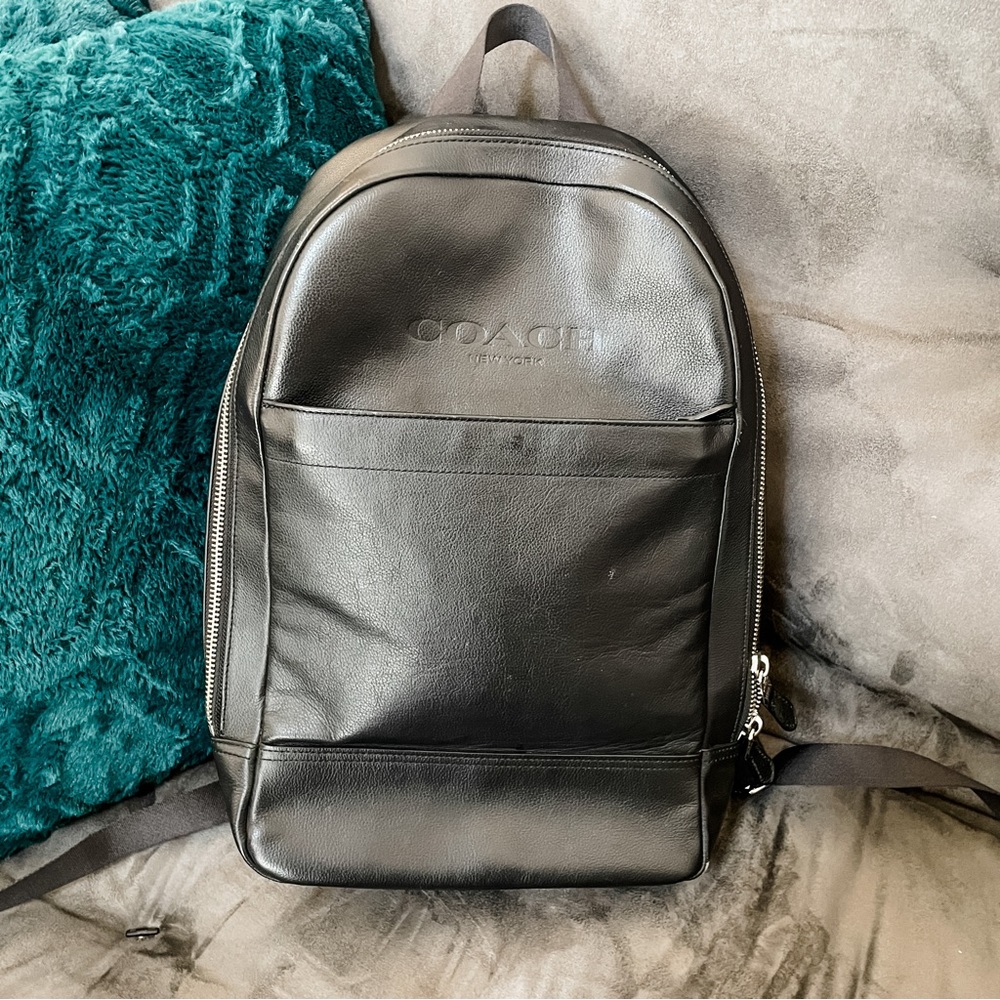 Coach Men Charles Slim Backpack, black leather